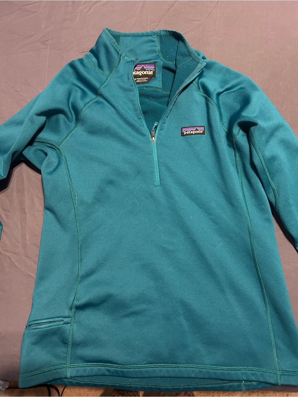 Patagonia Teal Half-Zip Fleece Pullover